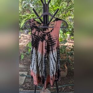 Tie-Dye Sleeveless Tunic Top Or Mini Dress